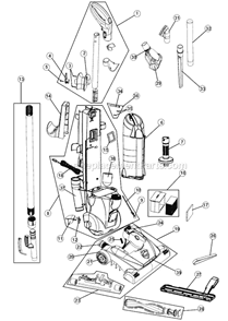 Page A Diagram and Parts List for M110020  Dirt Devil Upright Vacuum